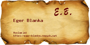 Eger Blanka névjegykártya